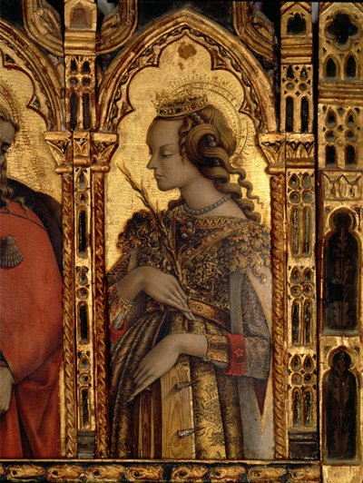St. Catherine of Alexandria, (detail) by Carlo Crivelli